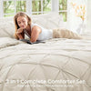 Sasttie Queen Comforter Set, 7-Piece Bed in a Bag, Pintuck Bedding Sets for All Season, Includes Comforter