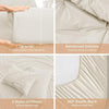 Sasttie Queen Comforter Set, 7-Piece Bed in a Bag, Pintuck Bedding Sets for All Season, Includes Comforter