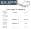 7 Pieces Queen Comforter Set, All Season Reversible Bed in a Bag