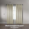 Amazon Basics Jacquard 2-Piece 100% Blackout Curtains, Living Room and Bedroom Drapes