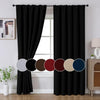 Joydeco Blackout Curtains for Bedroom, Black out curtains 96 inch long 2 Panels