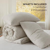 Bedsure Queen Comforter Set, Beige Soft Prewashed Bedding for All Seasons, 3 Pieces GentleSoft™ Bed Set