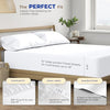 THREAD SPREAD 100% Egyptian Cotton Sheets Full Size - 600 Thread Count White Sheet, 4 PC 16" Deep Pocket Full Size Sheets Sets