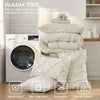 Sasttie Queen Comforter Set, 7-Piece Bed in a Bag, Pintuck Bedding Sets for All Season, Includes Comforter