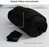 CozyLux Queen Comforter Set Black, 3 Pieces Solid Comforters Queen Size Breathable Quilted Bedding Sets