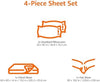 Amazon Basics 4-Piece Soft, Breathable 100% Cotton Jersey Knit Bed Sheet Set