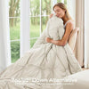 Sasttie Queen Comforter Set, 7-Piece Bed in a Bag, Pintuck Bedding Sets for All Season, Includes Comforter
