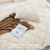 Sasttie Queen Comforter Set, 7-Piece Bed in a Bag, Pintuck Bedding Sets for All Season, Includes Comforter