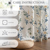 MYSKY HOME Floral Linen Curtains 84 Inch Long Set of 2 for Living/Dining Room Semi Sheer Light Filtering Farmhouse Flower Patterned Back Tab Drapes