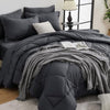 7 Pieces Queen Comforter Set, All Season Reversible Bed in a Bag