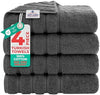 American Soft Linen Luxury 4 Piece Bath Towel Set, 600 GSM 100% Cotton Turkish Bath Towels for Bathroom, 27x54 in Large Bathroom Shower Towels, Dark Gray : Home &amp; Kitchen