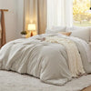 Bedsure Queen Comforter Set, Beige Soft Prewashed Bedding for All Seasons, 3 Pieces GentleSoft™ Bed Set