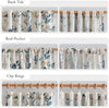 MYSKY HOME Floral Linen Curtains 84 Inch Long Set of 2 for Living/Dining Room Semi Sheer Light Filtering Farmhouse Flower Patterned Back Tab Drapes