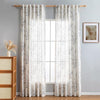 HOME Sheer Curtains 84 inches Long 2 Panels for Living Room Window Farmhouse Flax Linen Curtains