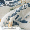 MYSKY HOME Floral Linen Curtains 84 Inch Long Set of 2 for Living/Dining Room Semi Sheer Light Filtering Farmhouse Flower Patterned Back Tab Drapes