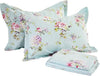 FADFAY Sheet Set King Farmhouse Bedding Rose and Hydrangea Flower Printed 100% Cotton