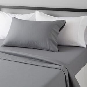 Amazon Basics Lightweight Super Soft Easy Care Wrinkle-Free Breathable Brushed Microfiber 3-Piece Bed Sheet Set