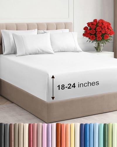 Extra Deep King Sheet Set - 6 Piece Breathable and Cooling Sheets