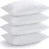 Acanva Bed Pillows for Sleeping, Cooling Hotel Quality with Premium Soft 3D Down Alternative Fill for Back, Stomach or Side Sleepers, King (Pack of 4), White