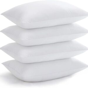 Acanva Bed Pillows for Sleeping, Cooling Hotel Quality with Premium Soft 3D Down Alternative Fill for Back, Stomach or Side Sleepers, King (Pack of 4), White