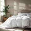 Serta Goose Feather Down Fiber Cotton Comforter Queen Size - 100% Cotton Duvet Insert