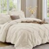 Sasttie Queen Comforter Set, 7-Piece Bed in a Bag, Pintuck Bedding Sets for All Season, Includes Comforter