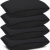Standard Size Bed Pillows for Sleeping 4 Pack,Luxury Hotel Pillows,Comfortable and Supportive,Machine Washable,Suitable for Stomach,Back and Side Sleepers.(Black)