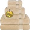 Cotton Paradise 6 Piece Towel Set, 100% Cotton Soft Absorbent Turkish Towels for Bathroom