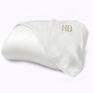 Ice Silk Pillowcase, Super Soft and Cooling Polyester Spandex Pillow Covers 2 Pack with Zipperless Design, Ideal for Women and Men(White Pillowcase)