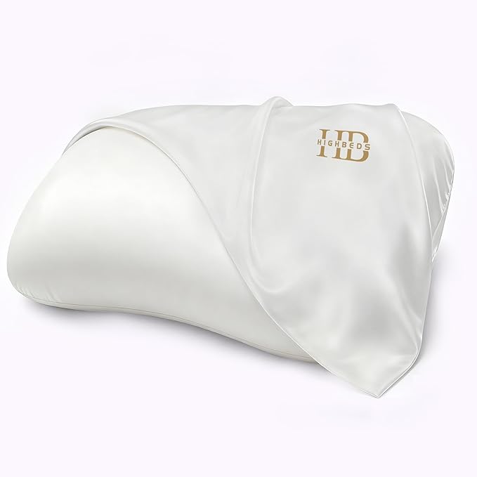 Ice Silk Pillowcase, Super Soft and Cooling Polyester Spandex Pillow Covers 2 Pack with Zipperless Design, Ideal for Women and Men(White Pillowcase)