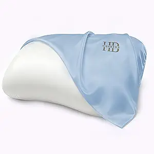 Ice Silk Pillowcase, Super Soft and Cooling Polyester Spandex Pillow Covers 2 Pack with Zipperless Design, Ideal for Women and Men (Light bluepillowcase)