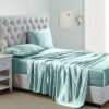 Lanest Housing Silk Satin Sheets, Full Size Satin Bed Sheet Set with Deep Pockets