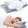 Ultra Pain Relief Cooling Pillow for Neck Support, Adjustable Cervical Pillow Cozy Sleeping, Odorless Ergonomic Contour Memory Foam Pillows, Orthopedic Bed Pillow for Side Back Stomach Sleeper