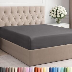 Full Fitted Bed Sheet - Bottom Single Fitted Sheet Only - Ultra-Soft Hotel Luxury Bedding w/ 8-16 Inch Deep Pockets