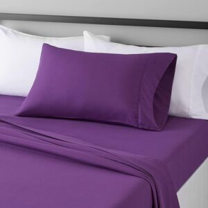 Amazon Basics 3 Piece Lightweight Super Soft Easy Care Microfiber Bed Sheet Set with 14