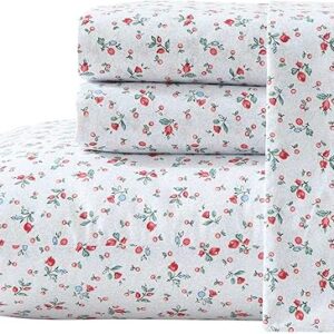 Laura Ashley - Queen Sheet Set, Crisp & Cool Cotton Percale Bedding with Deep Pockets