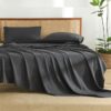 Andency Dark Grey Sheets King Set 4 Pieces, Super Soft Sheets for King Size Bed